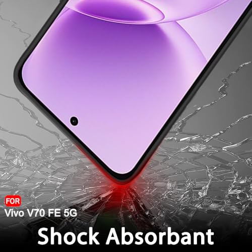 Image of TheGiftKart Sleek Back Cover Case for Vivo V70 FE 5G | Slim Fit Protective Design | Ultra Matte Finish | Camera Protection Bump | Soft Silicon Back Cover Case for Vivo V70 FE 5G (Silicone, Black)