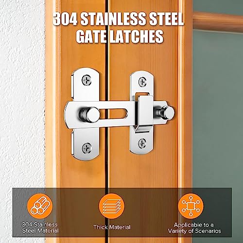 Image of DRUCILA 1Door Lock Hardware, Stainless Steel Gate Latches Bar Flip Latch Safety Door Bolt Lock, Sliding Door Barn Latch Lock Suitable for Garden, Bathroom, Outdoor, Garage, Window, Coop. (Door Lock)