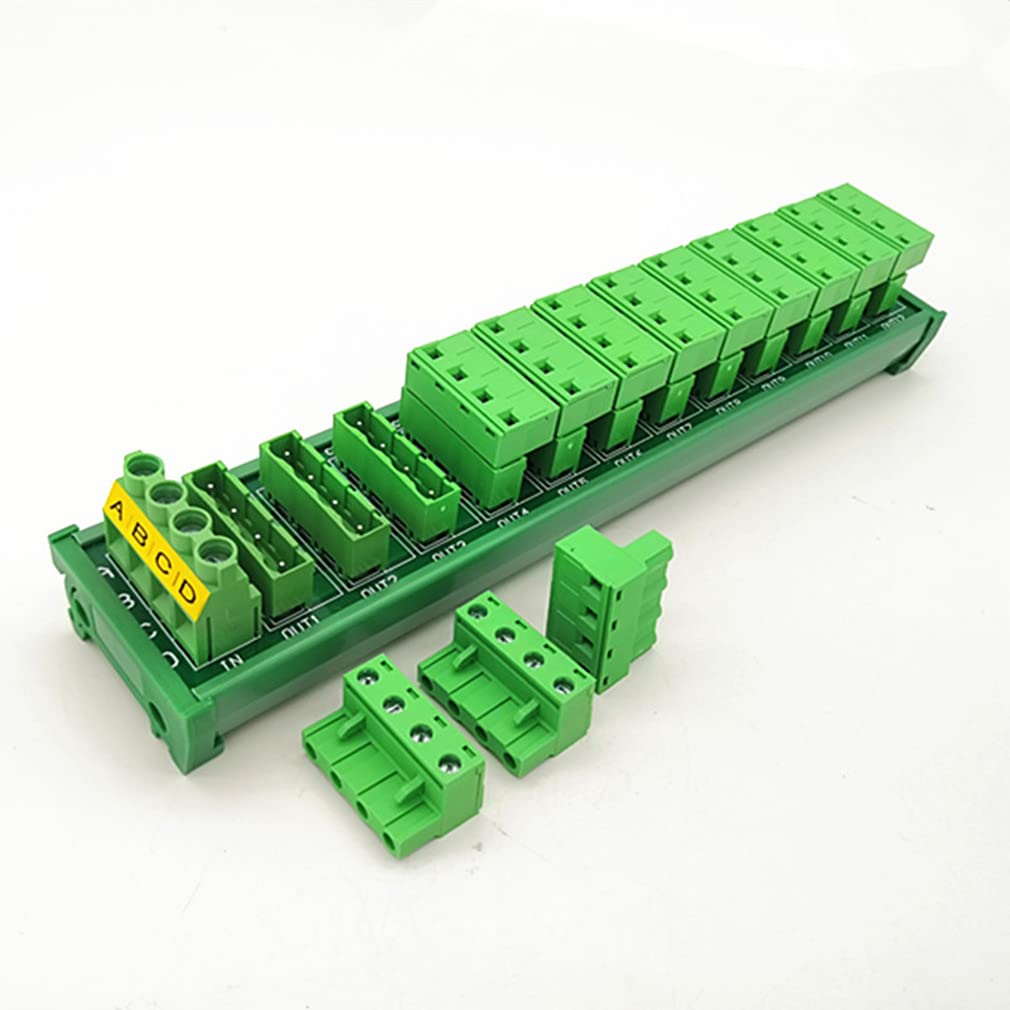 DIN Rail Installation 30A / 300V 12x4 Position Pluggable Terminal Block Distribution Module