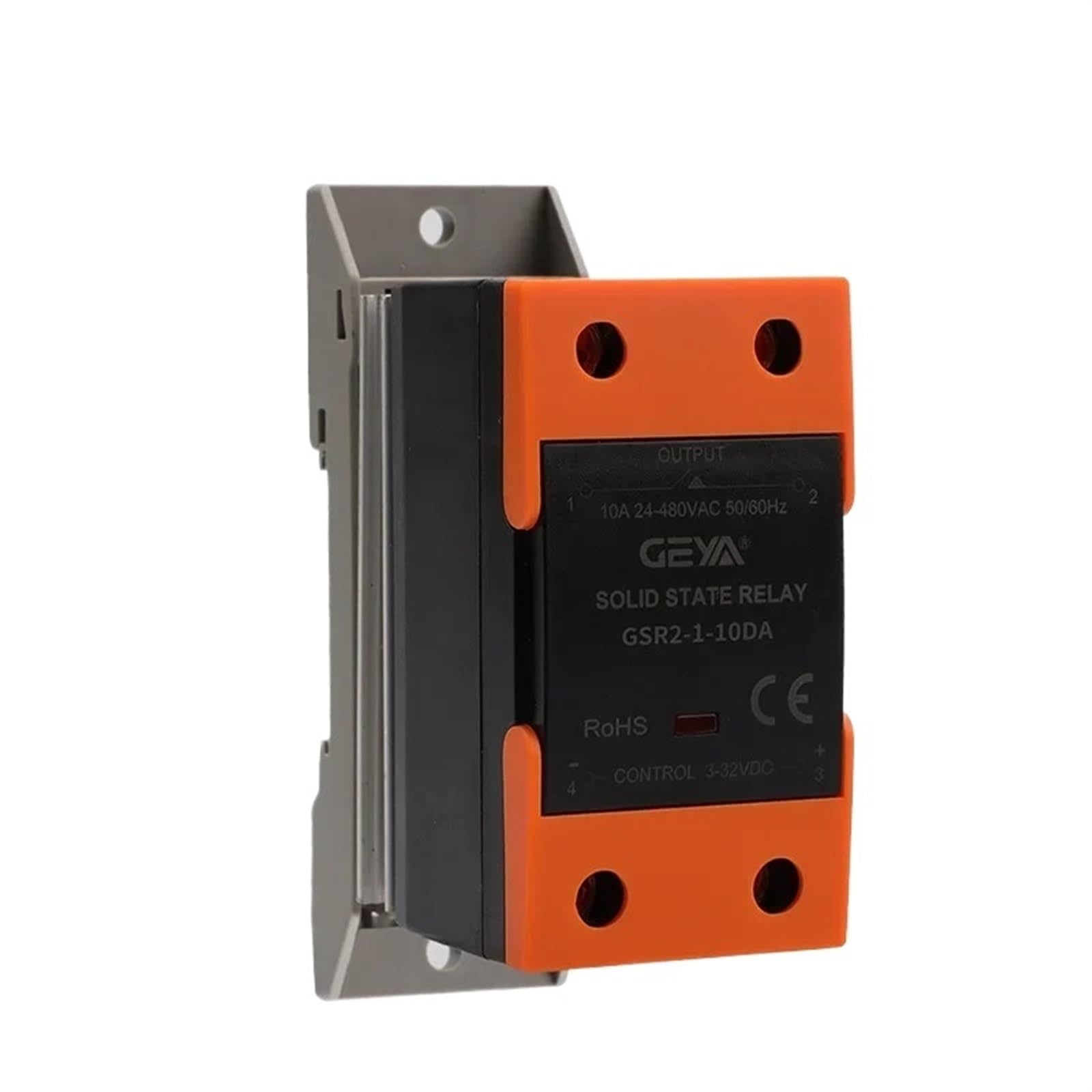 Relé de estado sólido con radiador SSR 10DA 25DA 40DA Control CC CA monofásico SSR montaje en carril Din monofásico (Color : DC to AC, Size : 40A)