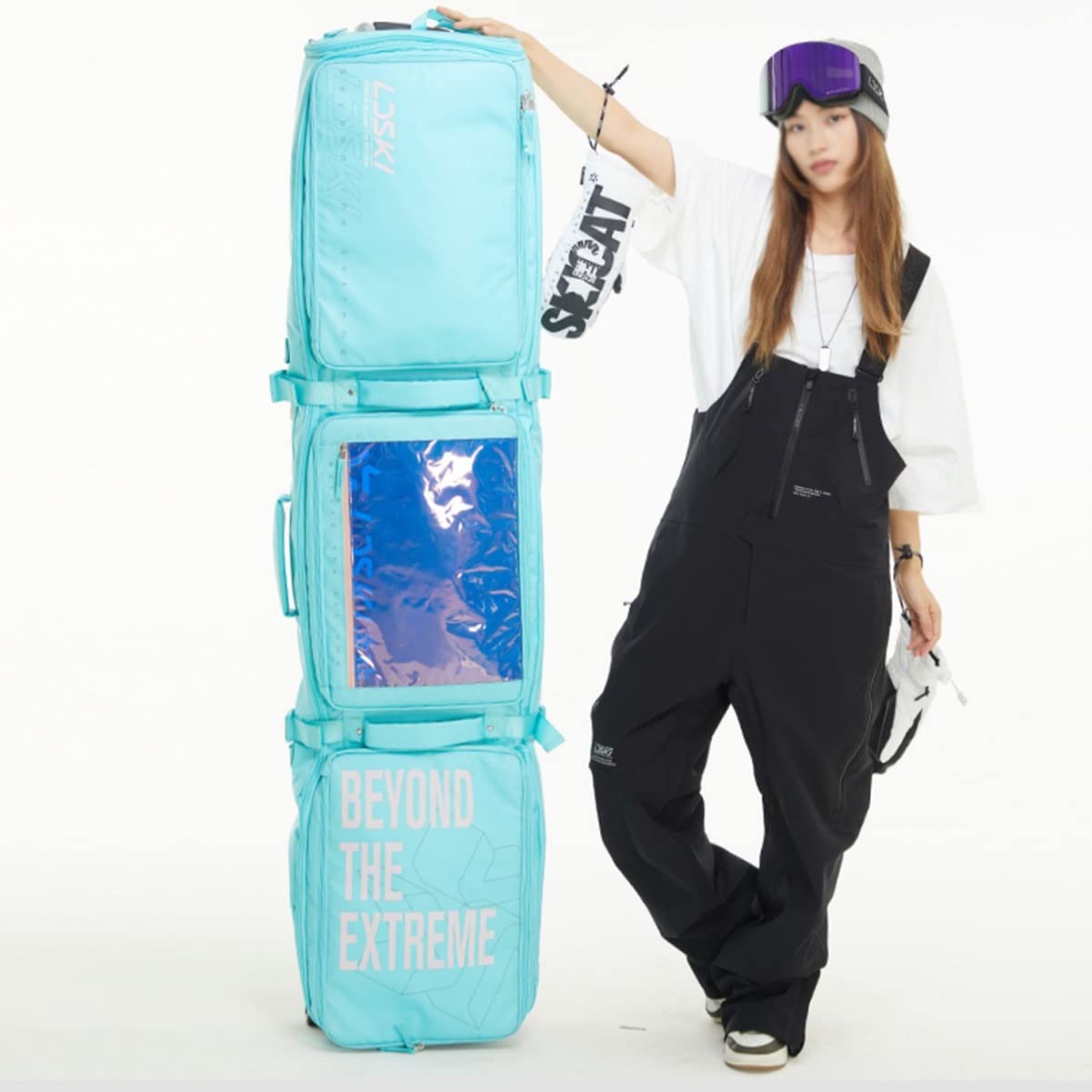 RETENA Snowboardtasche Mit Rollen, wasserdichte TPU Single/Double-Board Roller Skitasche, Reisetasche Für Snowboard Und Snowboardschuhe, Für Wintersport Air Travel