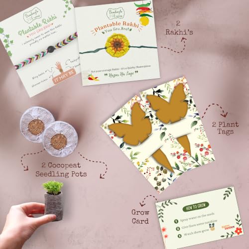 Image of Bombay Greens Plantable Rakhi for Brother Eco-Friendly DIY Grow Kit