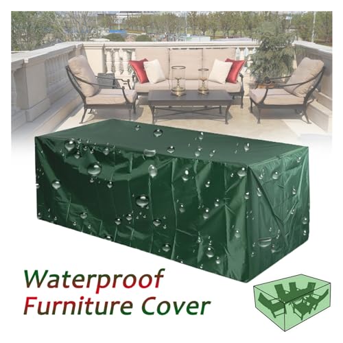 Housse table de jardin 210D étanche verte 115x115x70cm pour mobilier de terrasse - 3