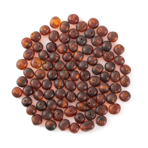 Baltic Polished Amber Loose Bead with drilled Hole - 3 Grams - 6-8 mm - Raw Cognac