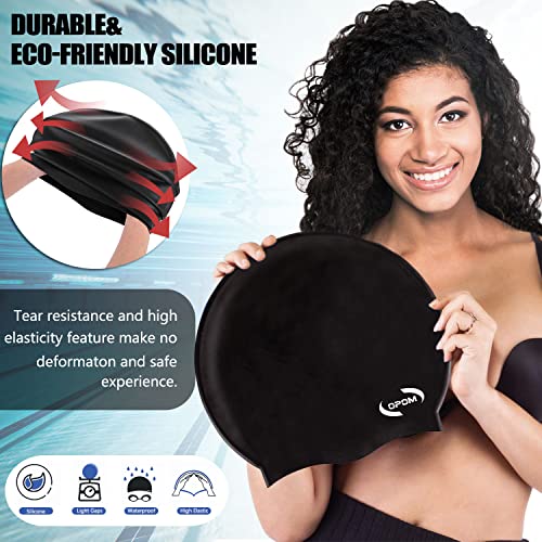 Extra Large Swimming Cap For Women Long Hair Girls Men And Adult Waterproof Silicone Cover Ear Bath Pool Shower Swimming Caps Special Design Swim Cap For Long Thick Curly Hair&Dreadlocks Weaves Braids #TOP2