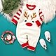 Geagodelia Niedliche Weihnachten Pullover Baby Mantel Unisex Langarm Strampler Strampler Overall Rentier Ganzkörperkleidung 0-18 Monate Kinder, F Weiß, 3-6 Monate