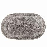 LOHAS Home Oval Bathroom Rug, Plush Microfiber Bath Mat, Non-Slip, Absorbent, Machine Washable (Ligh