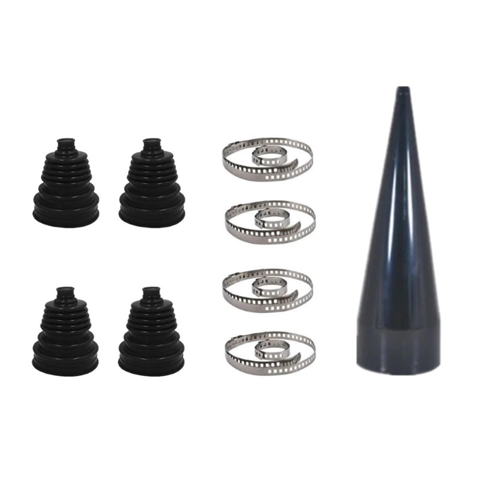 Jeu de joints-soufflets Outil universel en caoutchouc pour soufflet de cardan à vitesse constante, cône montage extensible avec clips Soufflet De Cardan
