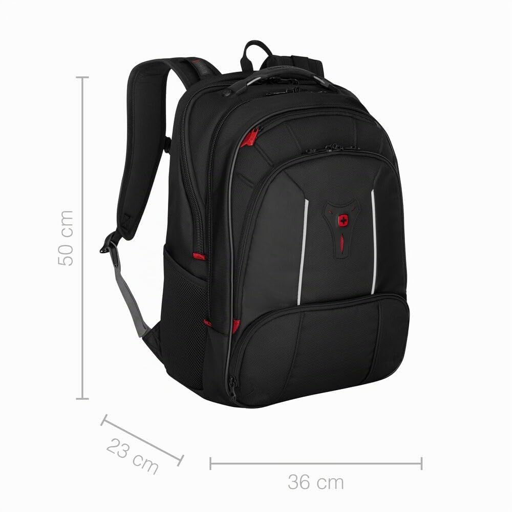 Wenger Carbon Pro Mochila para portátil con compartimento para tableta, portátil de hasta 17 ", compartimento para tableta, 33 l, mujer hombre, oficina viajes negocios universidad, negro, 653129