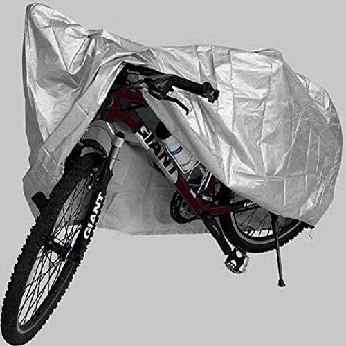 Image of KHIANSH Traders Cycle Cover Outdoor Waterproof Indoor Dust Bicycle Covers Rain Sun UV Wind Snow Proof for All Bicycle (Silver, SB02)