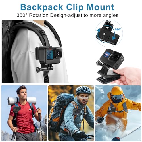 Support Action Caméra Insta 360 X4 Casque Bracelet Sac à Dos - 3