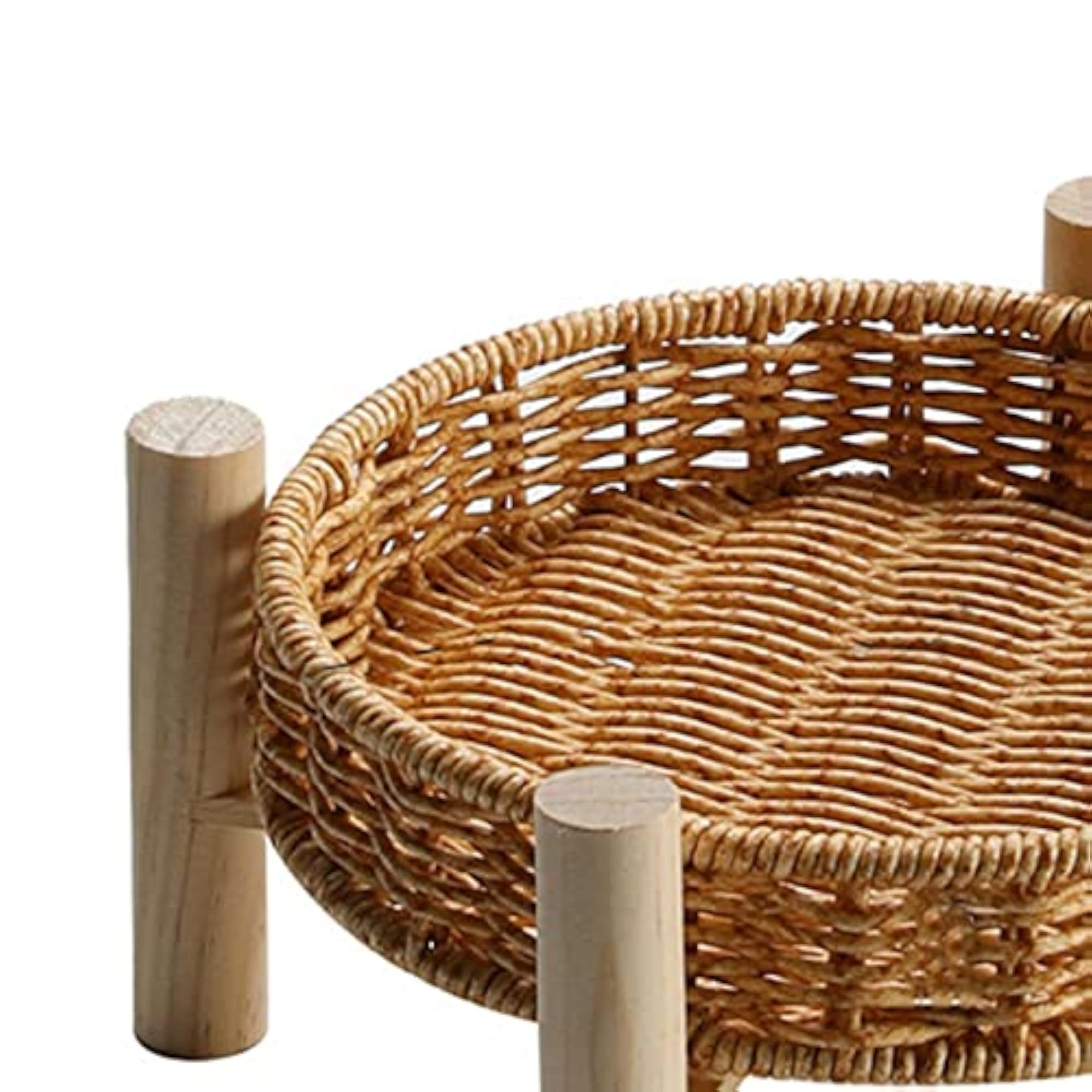 Rattan Vegetable Storage Serving Basket Round