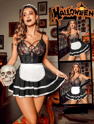 Image of SSoShHub Premium UltraSoft Babydoll Lingerie Bikini Swimwear Mini Chemise Mesh Wedding Bikini Nightie Bodysuit Skirt Bridal Honeymoon Valentine Halloween Nightdress