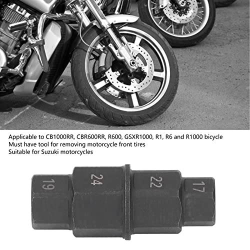 ViaGasaFamido Strumento Asse Esagonale per Motociclette, Adattatore Mandrino Ruota Anteriore 17-24mm, Nero