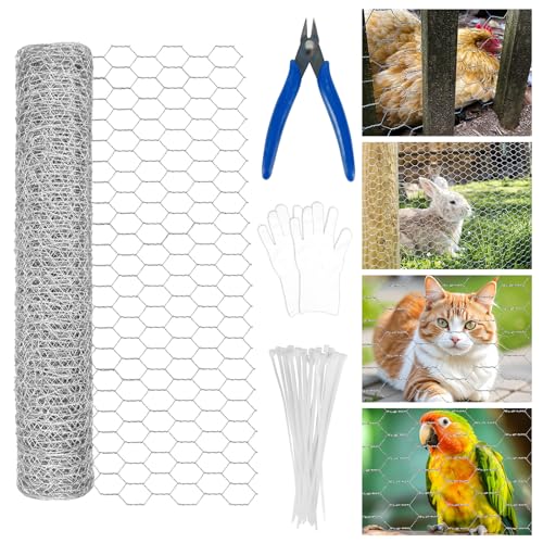 KJLEEN 0,4m X 5m Malla Metalica Gallinero Galvanizada Fina Tela Metalica Gallinero Gatos Pajaros Valla Para Cercado Aves Corral De Jardín(Apertura 16 X 25 mm, Diámetro De Alambre 0,6 Mm)