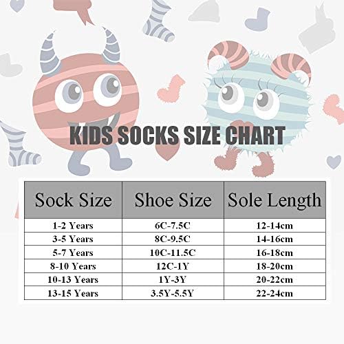Boys Wool Socks Kids Winter Warm Socks Thermal Crew Socks for Boys 6 Pairs Monsters 7