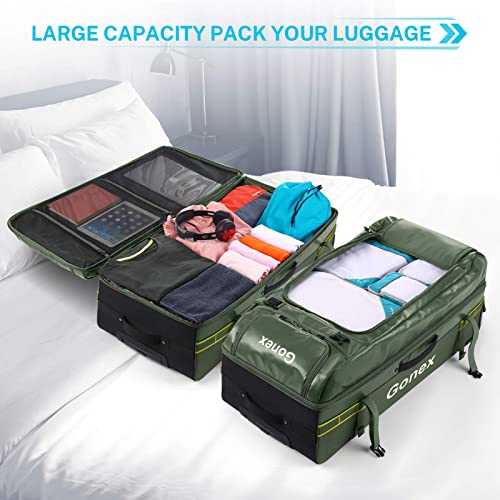Gonex Rolling Duffle Bag with Wheels, 100L Water Repellent Large Wheeled Travel Duffel Luggage with Rollers 30 inch, Olive Green