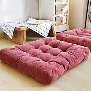 Superweiches, atmungsaktives Tatami-Bodenkissen, dickes Sitzkissen für extra große Stuhl, Wohnzimmer, Schlafzimmer, Sofakissen, bequem und stützend, 55,9 x 55,9 x 10,2 cm, Grau