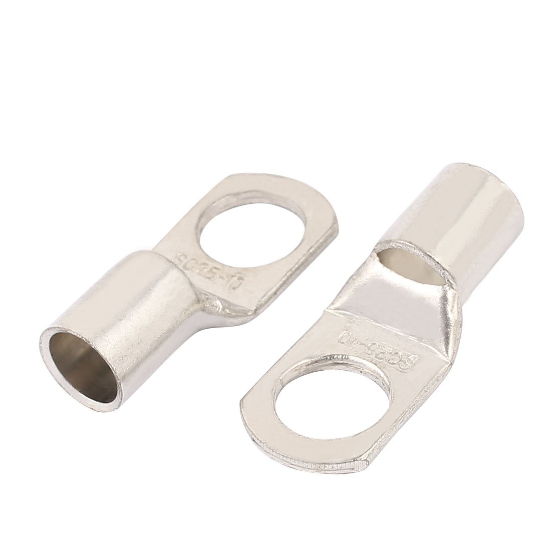 Aexit 10pcs 7mm Electrical Boxes, Conduit & Fittings Cable Dia SC25-10 Copper Wiring Lug Terminals Connector Conduit Fittings Silver Tone