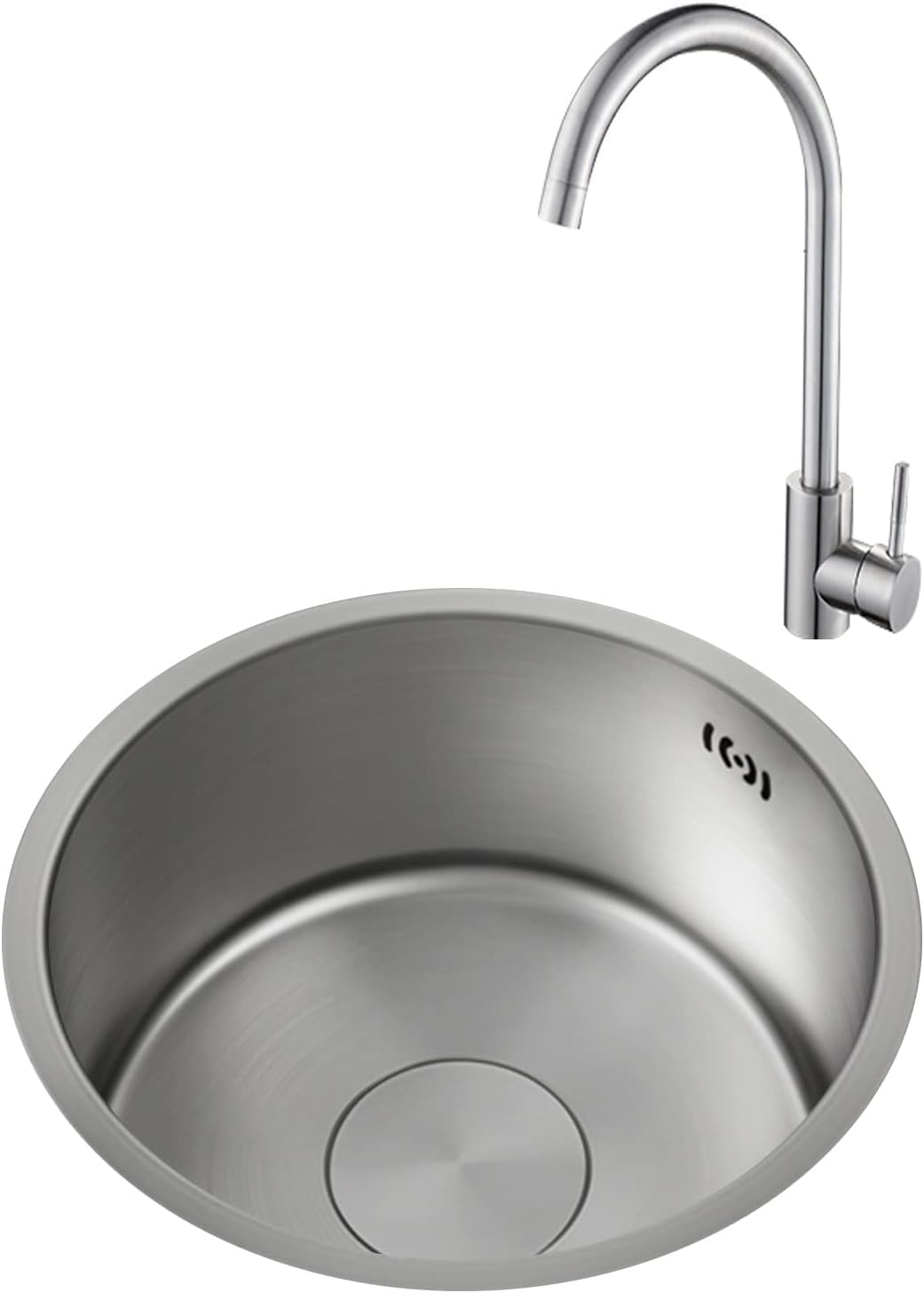 Évier de cuisine rond gain de place en inox 304 pour remédier aux plans de travail encombrés