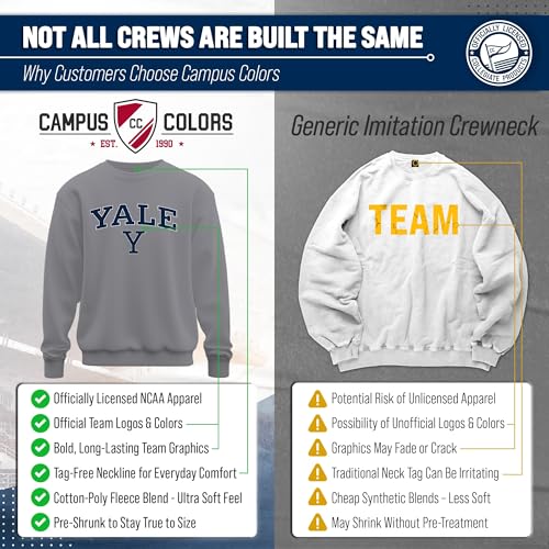 Image of NCAA College Sweatshirt Fleece Crewneck Pullover for Men and Women | Officially licensed NCAA college gameday crewneck pullover - 9 oz fleece lined sweatshirt with arch and logo design