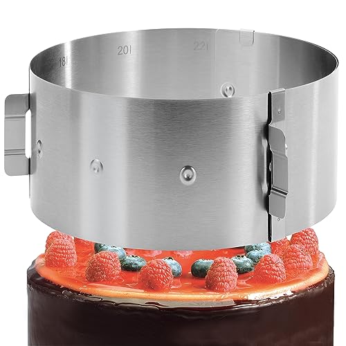 4smile Tortenring verstellbar hoch 10 cm - Edelstahl Backring verstellbar 16-30 cm - Formstabile Tortenform mit Arretierung zum Backen und für die Torten-Zubereitung
