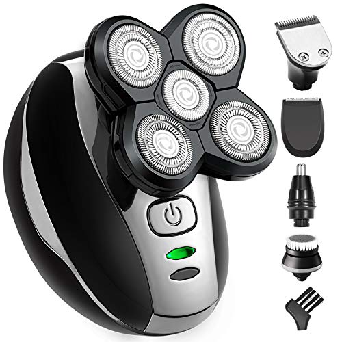 OriHea Electric Shaver for Men, 5 in 1 Shaver Trousers, 5D Floating Sword Head, Rotary Shaver Grooming Kit with Clipper Nose Hair Sideburns Trimmer Facial Clean