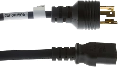 Miniatura 3 de Cable de alimentación de CA resistente de 250 V NEMA 6-20P a C13, 14 AWG, cable negro de 15 pies con tecnología Twist-Lock, conexión macho a hembra,