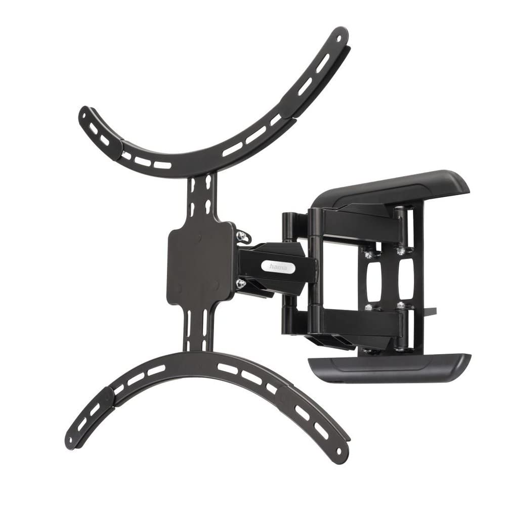 Hama TV-Wandhalterung 37“ - 90“ (TV-Halterung schwenkbar bis 120°, neigbar, ausziehbar, geringer Wandabstand 6,6 cm, Fernsehhalterung bis VESA 600x500, Traglast 50 kg, inkl. Fischer-Dübel) schwarz