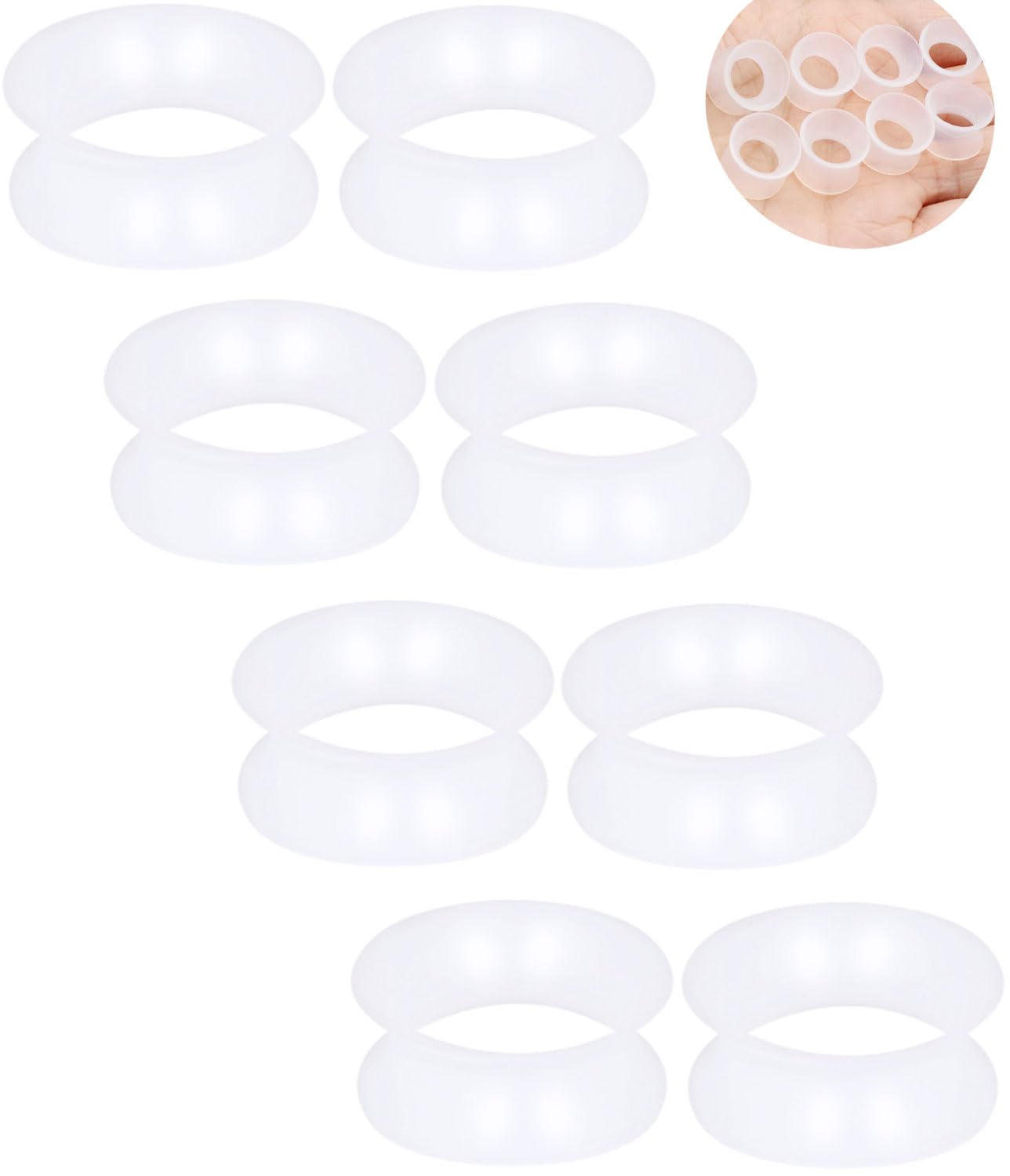 Pexveiuu 10G-50mm Clear Silicone Gauges for Ear Double Flared Ear Gauges Tunnels Flexible Plugs Tunnel Earrings for Women Men