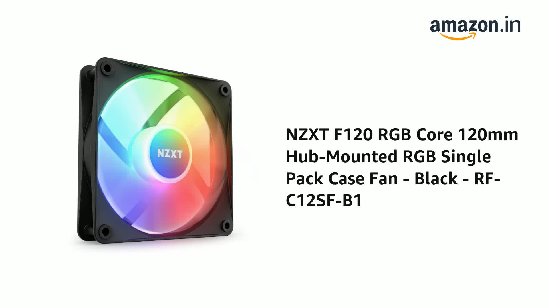NZXT F120 RGB Core 120mm Hub-Mounted RGB Single Pack Case Fan