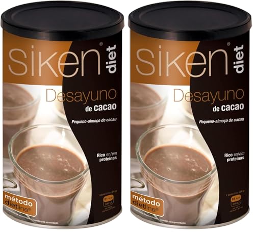 Siken Diet Desayuno de Cacao Hiperproteico e Hipocalórico para el Control de Peso - 400 g (Paquete de 2)