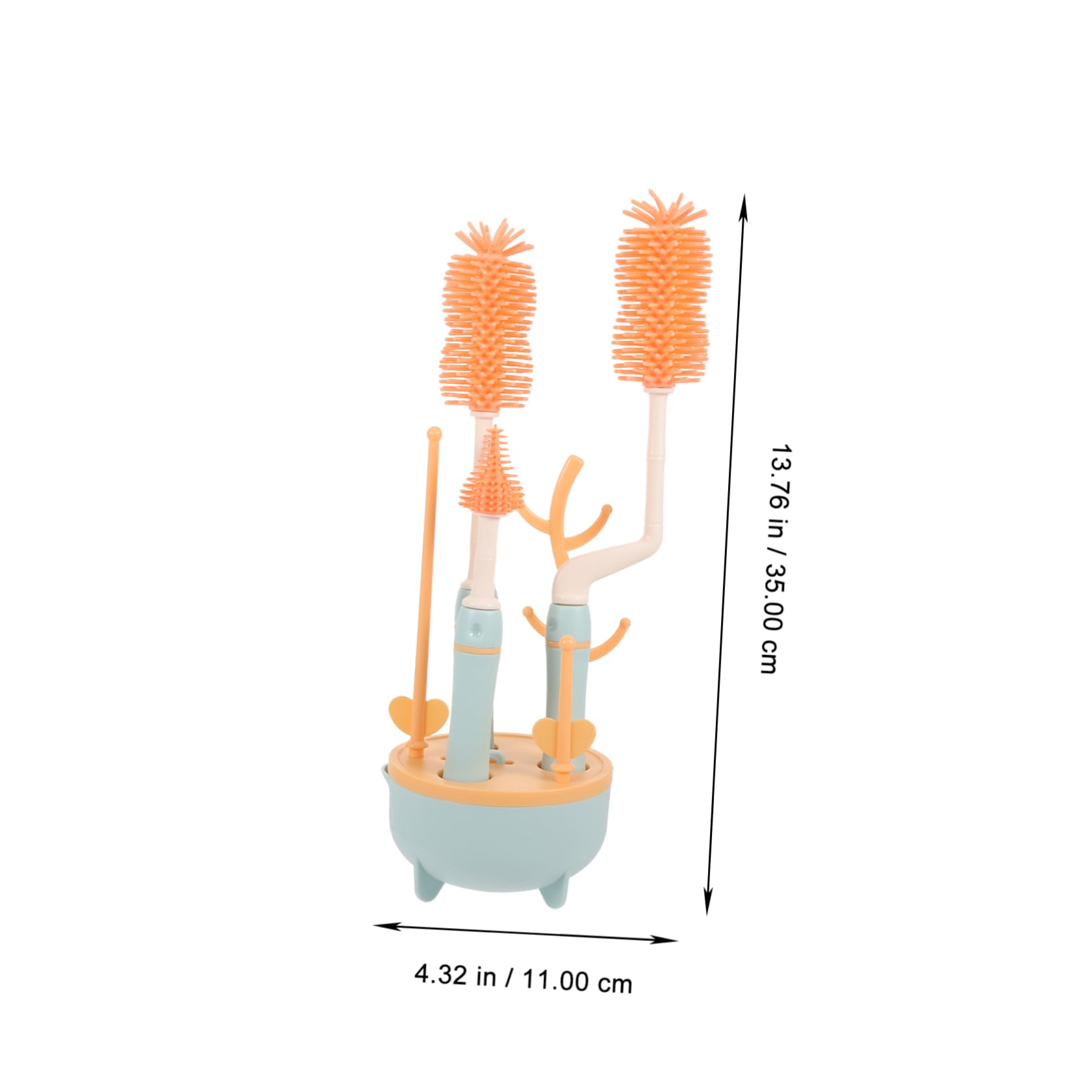 Set de Cepillos para Limpieza Profunda de Biberones y Pajitas con Mango Extendido, Material Silicona y TPE, Adecuado para Viaje y Cuidado de Botellas de Ñiño