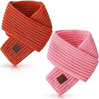 Zhanmai 2 Pcs Toddler Scarf Kids Warm Set Winter Knit Scarves Soft Neck Warmer for Boys Girls Children