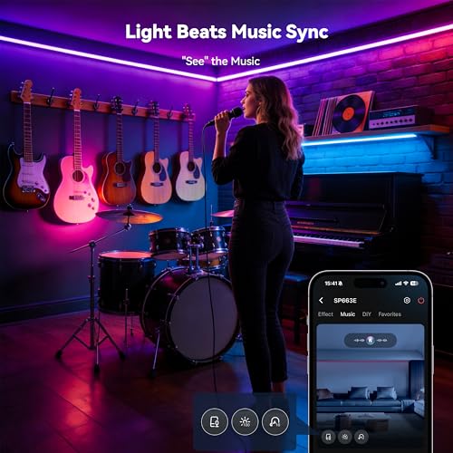 Image of PAUTIX S-COB RGB LED Strip Light,UL-Listed COB LED 24V,Color Changing Strip Lights 20ft /6.1m,Multicolor Flexible Tape Lights with RF Remote for Bedroom,Kitchen,TV Backlight,Game Room,Home DIY Lighting