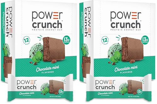 Power Crunch Protein Wafer Barras Chocolate Menta 12 unidades