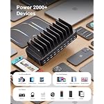 20-Port 270W Charging Station for Multiple Devices with 10 Charging Cables - Image 5