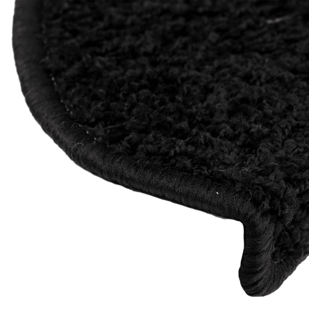 Lot de 15 tapis d'escalier - 65 x 21 x 4 cm - Noir - Semi-circulaires - Antidérapants et lavables - Protection contre les marches et le bruit - Pour escaliers en bois, pierre, escaliers