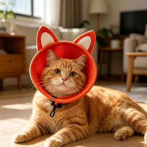 Collar de cono para gato y perro pequeño como protector de heridas en el aseo 4