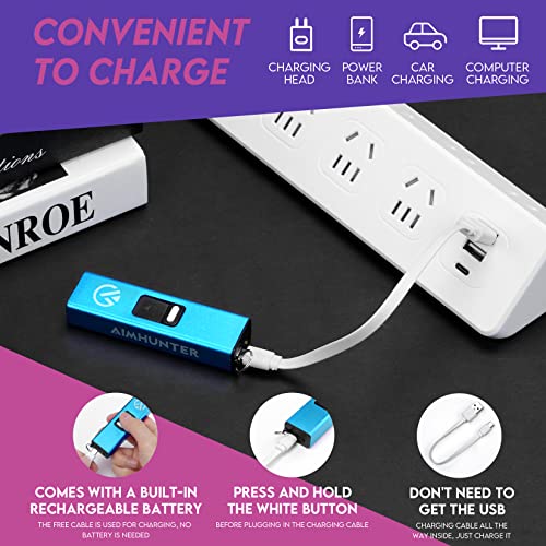 Aimhunter 10 Mini Volt Micro Stun Gun For Woman World's Smallest Stun Gun Rechargeable With Led Flashlight Safety Switch (Blue) #TOP3