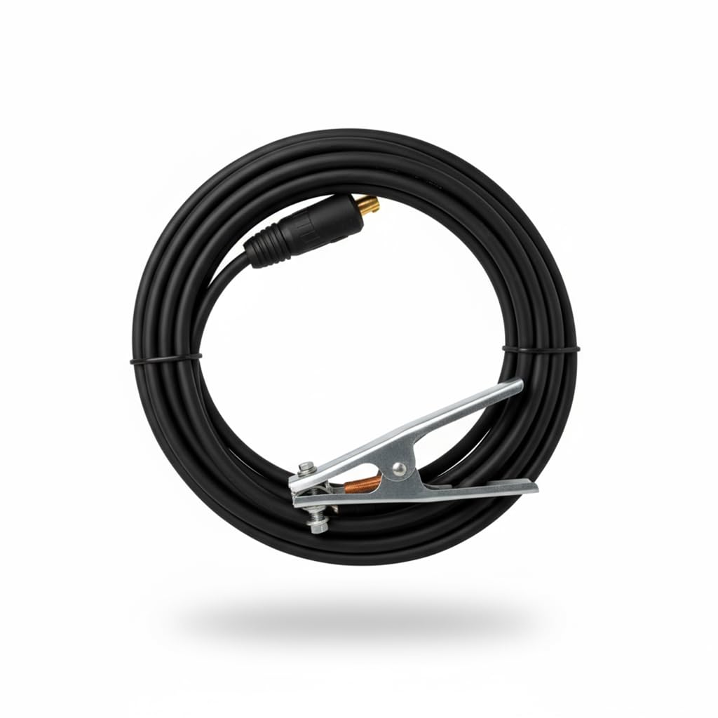 Solter Conjunto de Masa 5 m Ø25 mm² - Pinza de chapa Profesional con Conector Dinse 35-50 – Accesorio Soldadura MMA para Conexión Segura y Alto Rendimiento