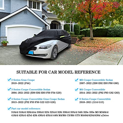Image of Car Cover Compatible with BMW 3 Series 2004-2025 Sedan, Coupe, Cabriolet 320i 328i 328d 330i 330e M340i M3 340i 335i Car Cover Waterproof All Weather Outdoor Full Car Covers