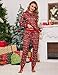 Prosoft&Hawiton Christmas Pjs Cozy Pajamas for Women Soft 2 Piece Loungewear Fashion Casual Shirts And Snowflakes Pants Red
