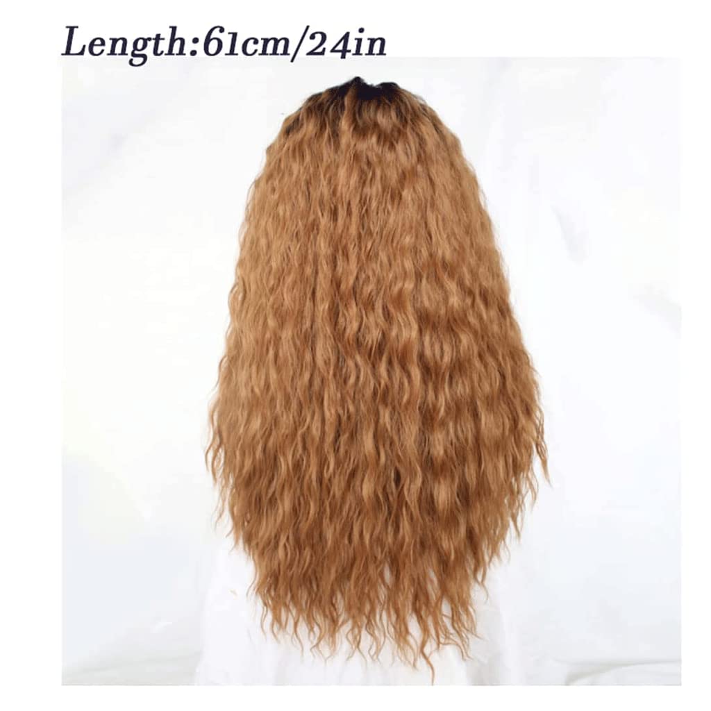 LIOONS Parrucca realistica Parrucca Moda Riccia Stile Riccio Parrucca Riepilogo Parrucca Sintetica 61 Cm/24 Pollici Adatto per L'uso Quotidiano delle Donne di Parrucche alla Moda Eleganza Naturale