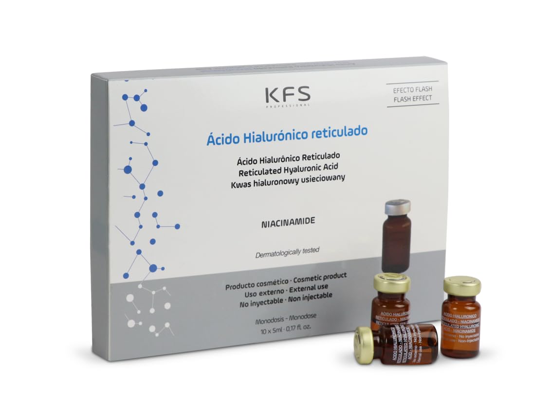Viales Ácido Hialurónico Reticulado | 10 u x 5 ml | Niacinamide | Efecto Flash | No inyectable | KFS