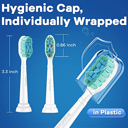 Brightdeal Brush Heads For Philips Sonicare Protectiveclean Diamondclean Dailyclean Easyclean Healthywhite Expertclean W C2 G2 C3 G3 W3 C1 Sonic Electric Toothbrush Replacement 4100 5100 White, 10 Pcs #TOP5
