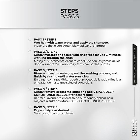 KASHIA BEAUTY Ginger Strengthen Shampoo 237 ml – Hair Loss Prevention, Scalp Circulation & Dandruff Control – Deep Clean, Oil Balance & pH-Balanced for Sensitive, Oily Scalp - Image 6