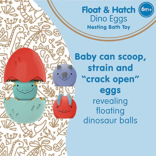 Image of Dr. Brown's CleanUp Dino-Pour Bath Rinse Cup, 0m+ with Dr. Brown's CleanUp Float & Hatch Dino Eggs Nesting Bath Toy, 6m+, BPA Free, Certified Plastic Neutral