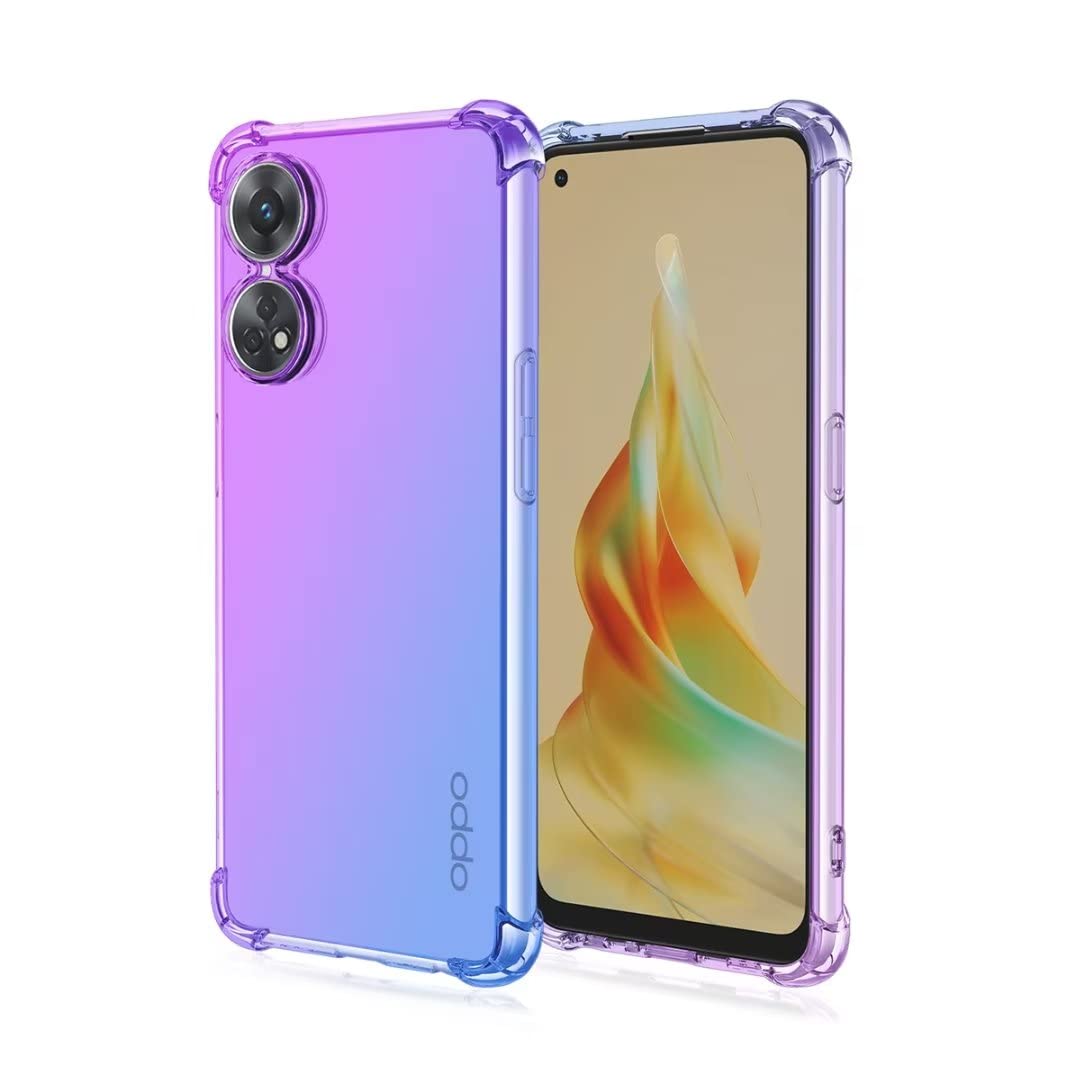 JIAFEI Cover Per Oppo Reno 8T 4G: Custodia Sfumata In Vetro Temperato E TPU, 7 Colori - 2