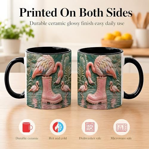 Taza de café de cerámica y porcelana negro 11oz miniatura 4